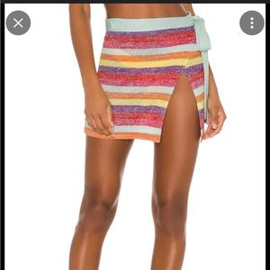 Lovers + Friends Rainbow Swim Coverup Skirt